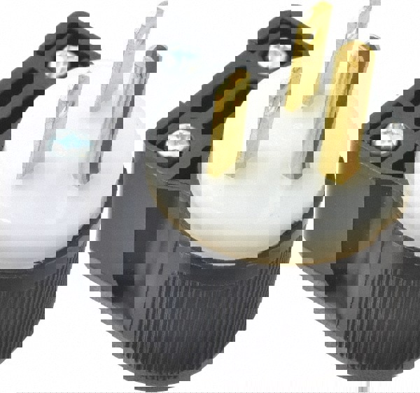 Straight Blade Plug: 6-15P, 250VAC, Black & White